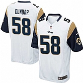 Nike Men & Women & Youth Rams #58 Dunbar White Team Color Game Jersey,baseball caps,new era cap wholesale,wholesale hats